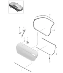 Joint et garniture de porte 981C Cayman / Cayman S 2014-16