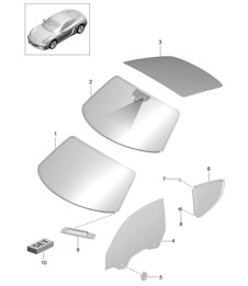 Windscreer / Side window / Rear window  981C Cayman / Cayman S 2014-16