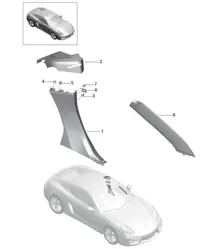 Rivestimento pannello laterale/montante A/montante B 981C Cayman 2014-16