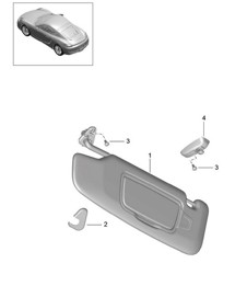 Sun vizors (PR:XMP, Leather sun visor)  981C Cayman / Cayman S  >> - MJ 2015