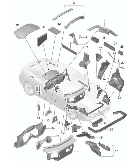Carrocería / Insonorización 981C Cayman / Cayman S 2014-16