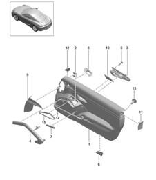 Door panel / Accessories / Leatherette / Leather package  (PR:811,980, -981,-788) 981C Cayman / Cayman S 2014-16