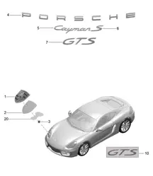 Inscriptions/Lettering / Decorative fittings / Stone guard film 981C Cayman / Cayman S 2014-16