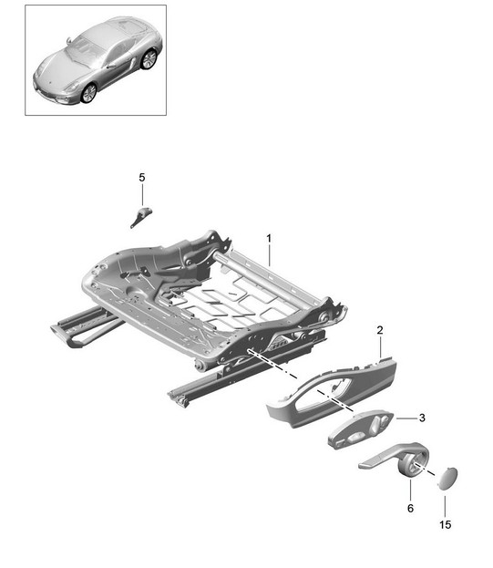 Structure de siège / siège sport / Accessoires 981C Cayman / Cayman S 2014-16