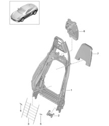Cadre de dossier / Siège sport Plus / Accessoires 981C Cayman / Cayman S 2014-16