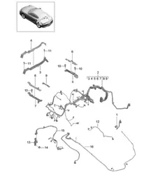 Kabelbomen / Trim / Motor / Versnellingsbak / Achteras / Achterklep 981C Cayman / Cayman S 2014-16
