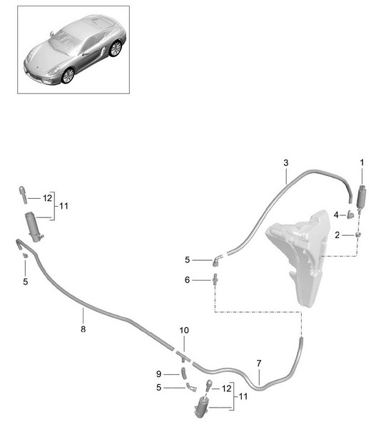 Koplampsproeiersysteem (PR:288) 981C Cayman / Cayman S 2014-16