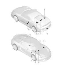 Señalización / avisos 981.SP Boxster Spyder 2016