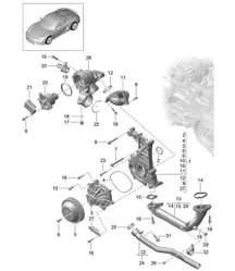 Pompe à liquide de refroidissement / Boîtier de thermostat 981.SP Boxster Spyder 2016