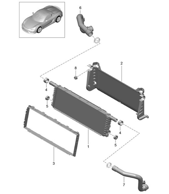 Radiateur Central 981.SP Boxster Spyder 2016