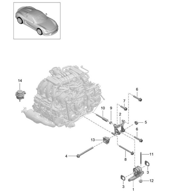 Diagram 109-000 Porsche 955  Cayenne Turbo S 4.5L 2006>> Engine