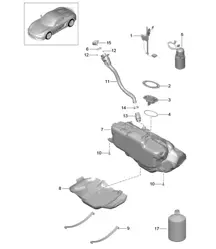 Depósito de combustible 981.SP Boxster Spyder 2016