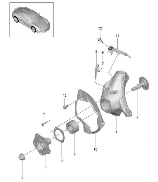 Wheel carrier / Wheel hub 981.SP Boxster Spyder 2016