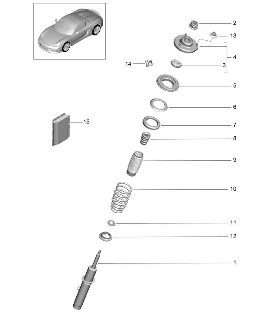 Vibration damper 981.SP Boxster Spyder 2016