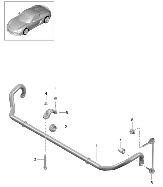 Stabilisatorstang 981.SP Boxster Spyder 2016