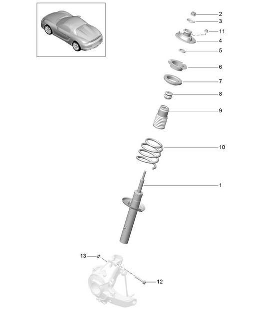 Amortisseurs / Ressort hélicoïdal 981.SP Boxster Spyder 2016