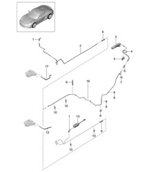 Clutch actuation / Clutch master cylinder / Clutch slave cylinder / Lines 981.SP Boxster Spyder 2016