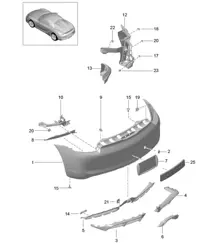 Achterbumper 981.SP Boxster Spyder 2016