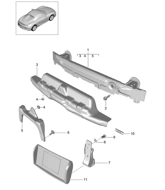 Support de pare-chocs arrière 981.SP Boxster Spyder 2016