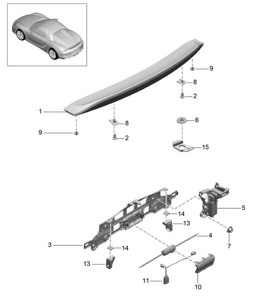 Achterspoiler 981.SP Boxster Spyder 2016
