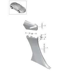 Rivestimenti / montante centrale 981.SP Boxster Spyder 2016