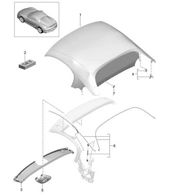 Diagram 811-000 Porsche Cayman 2.7L 987C 2006-08 Body