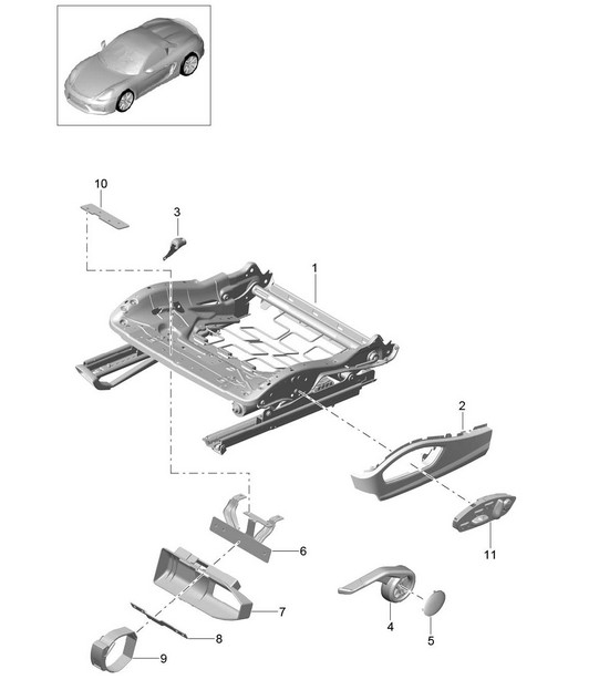 Structure de siège / Siège sport Plus / Accessoires / Garniture pour interrupteur 981.SP Boxster Spyder 2016
