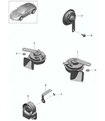 Fanfare / Signal horn / alarm system 981.SP Boxster Spyder 2016