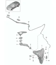 Windscreen washer system 981.SP Boxster Spyder 2016