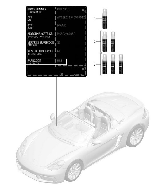 Paint touch-up applicator / Paints 718 (982) Boxster  2017>>