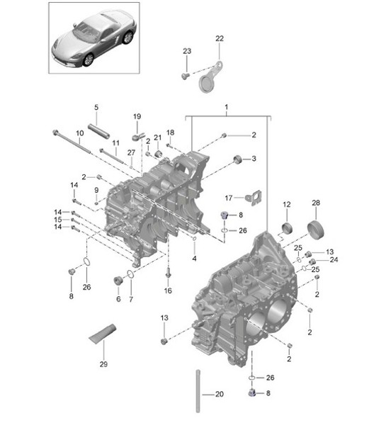 Diagram 101-005 Porsche 9YA.2 Cayenne V6 3,0 l Benzin 353 PS 2023>> 