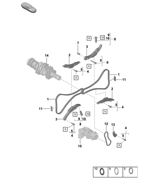 Chain tensioner / Timing chain 718 (982) Boxster GTS 4.0L 2017>>