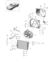 Wasserkühlung / Kühler / Lüfter / Frontend 718 (982) Boxster 2017>>