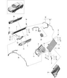 Refroidissement liquide de refroidissement / Ventilateur de radiateur / Partie arrière 718 (982) Boxster 2017>>