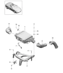 Charge air cooler / Turbocharging 718 (982) Boxster 2017>>