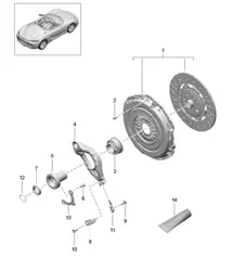 Koppeling (Model: G8200,G8220) - Handgeschakelde 6 versnellingen - 718 (982) Boxster 2017>>