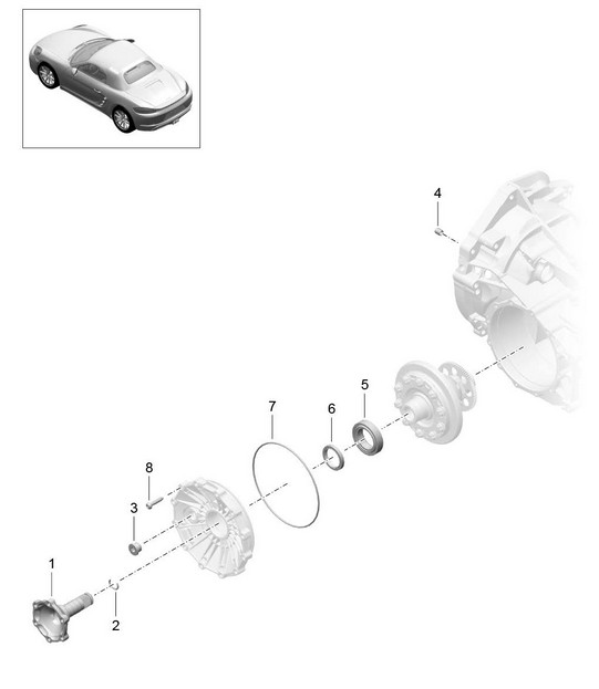 Cambio manuale / Parti individuali / Differenziale a slittamento limitato / Flangia di trasmissione (Modello: G8200,G8220)- Manuale a 6 marce - 718 (982) Boxster 2017>>
