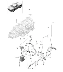 Schaltgetriebe / Wärmetauscher / Ölleitung / Wasserleitung (Modell: G8200, G8220) – 6-Gang-Schaltgetriebe – 718 (982) Boxster 2017>>