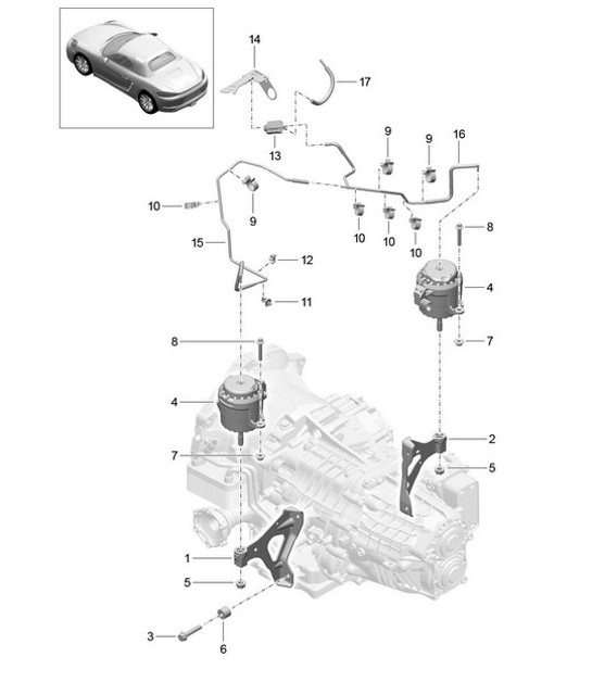 Diagram 306-000 Porsche 9YA Cayenne E-Hybrid V6 3.0L V6 340Hp 2018-23 
