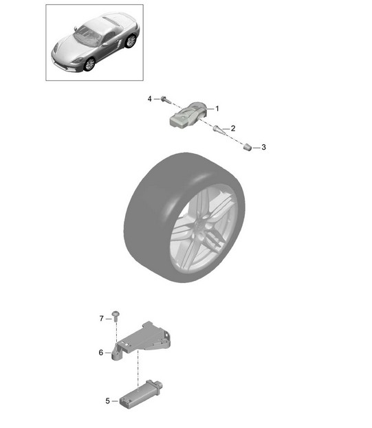 Bandenspanningscontrolesysteem - PR:482.483 - 718 (982) Boxster 2017>>