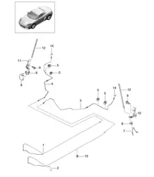 Conduites de frein / dessous de caisse - Centre, Arrière - 718 (982) Boxster 2017>>