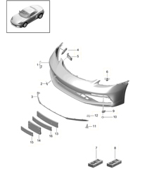 Front Bumper GTS (PR:006,011) 718 (982) Boxster GTS 4.0L 2017>>