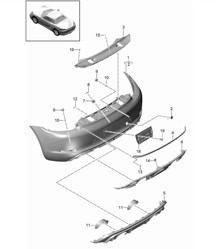 Achterbumper GTS 4.0 (PR:006) 718 (982) Boxster GTS 4.0L 2017>>