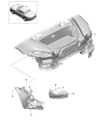 Elementi di fissaggio Paraurti posteriore 718 (982) Boxster 2017>>