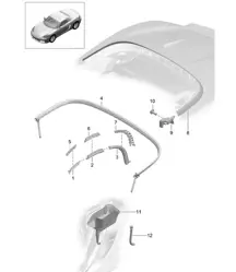 Verdeck / Dichtung / Wasserauffangwanne 718 (982) Boxster 2017>>