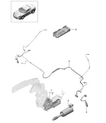 Convertible top / Driving mechanism / Wire set 718 (982) Boxster 2017>>