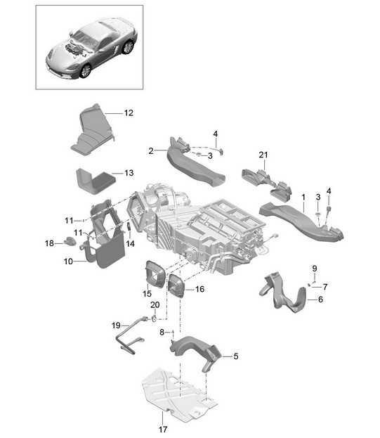 Guida dell'aria / Distributore dell'aria 718 (982) Boxster 2017>>