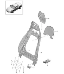 Backrest frame / Lumbar support / sports seat / Accessories (PR:313, 314, 321, 322) 718 (982) Boxster 2017>>