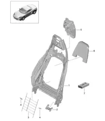 Backrest frame / Sports seat Plus / Accessories (PR:317, 318, 323, 324) 718 (982) Boxster 2017>>