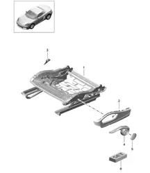 Structure de siège / Siège sport Plus / Accessoires / kit de réparation / reconnaissance de siège occupé / Garniture pour interrupteur (PR:317, 318, 323, 324) 718 (982) Boxster 2017>>